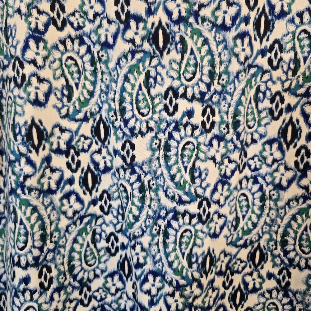 Purejill Medium Tall 100% Pima Cotton Paisley Scoop Neck Elliptical Tee - Picture 6 of 8
